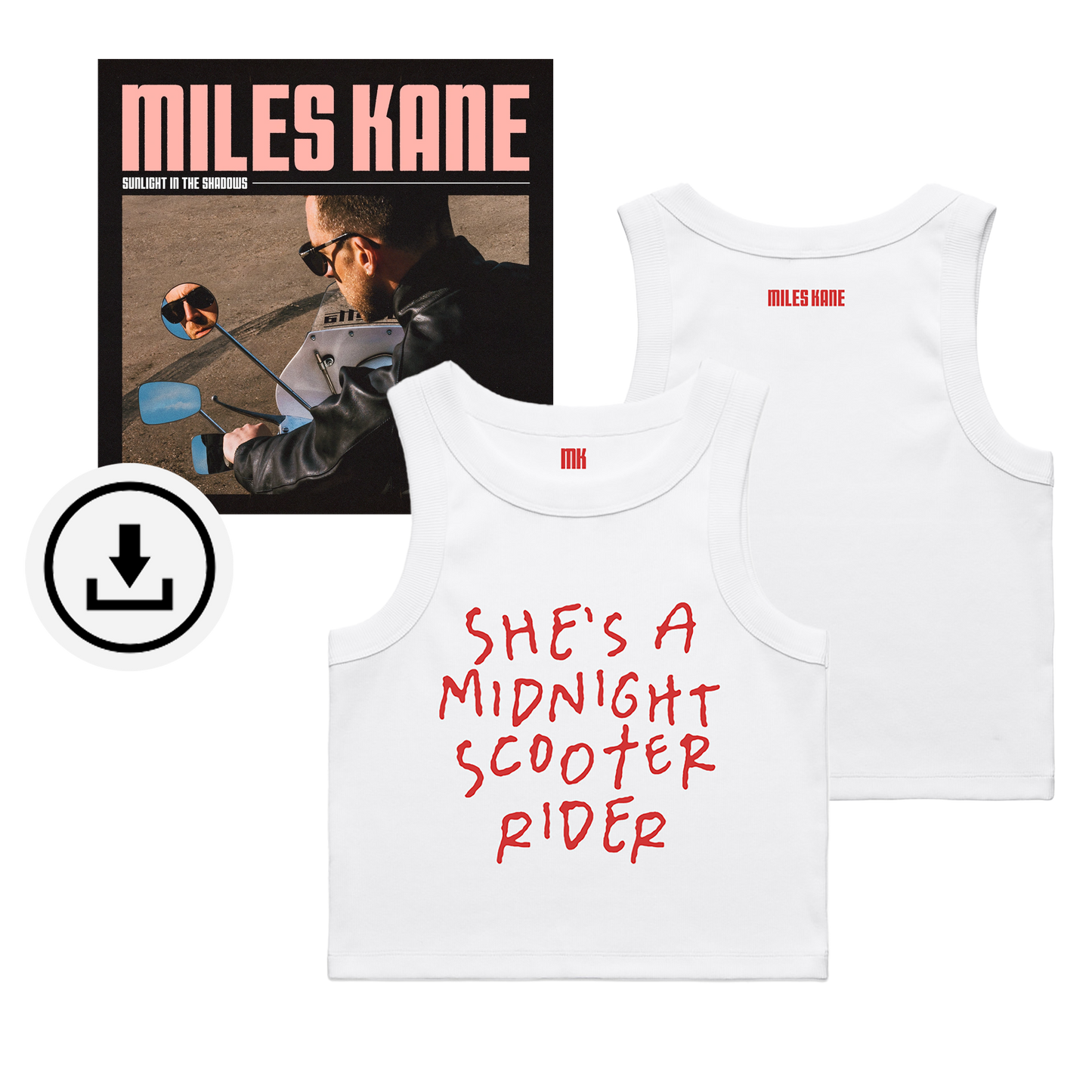 Sunlight In The Shadows Digital Album Download + White Cropped Tank Top